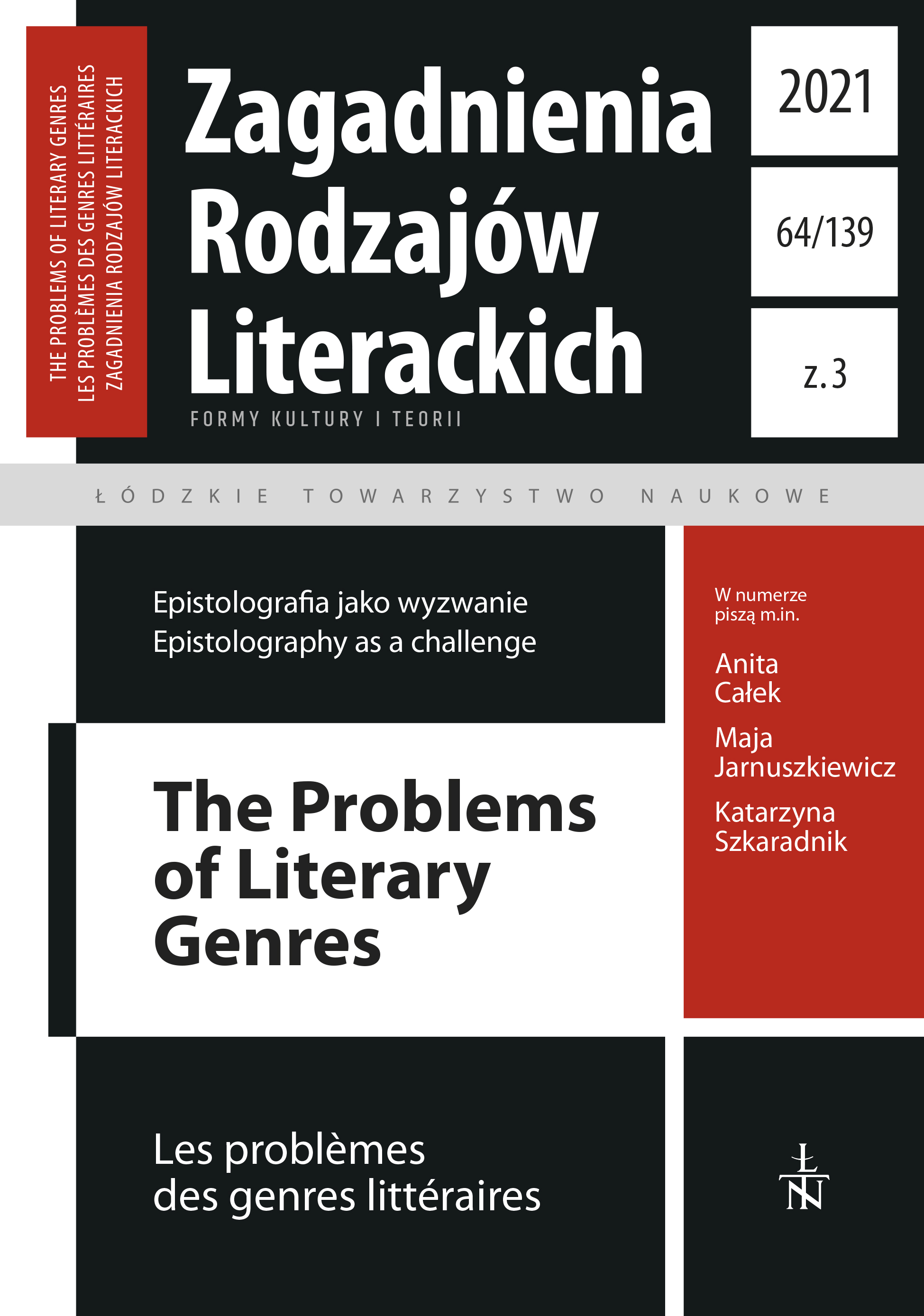 					Pokaż  Tom 64 Nr 3 (2021): Epistolografia jako wyzwanie
				